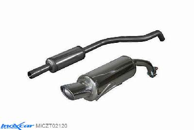 IX MICZT02120, Mitsubishi Colt (Z3B) CZT 1.5 TURBO (150PK) 2005-, Inoxcar Central pipe with silencer + Rear silencer 1X120X80mm Stainless steel, With E.E.C. homologation