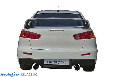 IX MILA08102, Mitsubishi Lancer EVO X EVO X 2.0 TURBO (295PK) 2009-, Inoxcar Rear silencer 1X102mm Left and Right Stainless steel, With E.E.C. homologation