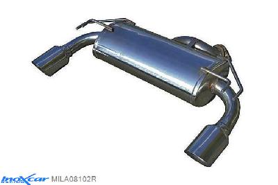 IX MILA08102R, Mitsubishi Lancer EVO X EVO X 2.0 TURBO (295PK) 2009-, Inoxcar Rear silencer 1X102mm RACING Left and Right Stainless steel, With E.E.C. homologation