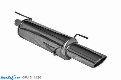 IX OPAS14120, Opel Astra F 1.8 16V GSI (125PK) 1993-1994, Inoxcar Rear silencer 1X120X80mm Stainless steel, With E.E.C. homologation