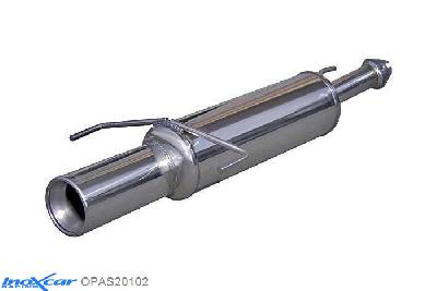 IX OPAS20102, Opel Astra G 1.8 16V (115PK) 1998-2004, Inoxcar Rear silencer 1X102mm Stainless steel, With E.E.C. homologation