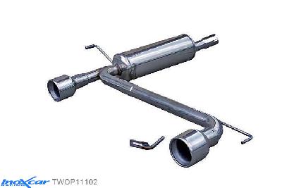 IX TWOP11102, Opel Astra H 1.6 16V TURBO (180PK) 2007-, Inoxcar Rear Rear silencerencer left / right 1X102mm Stainless steel, With E.E.C. homologation