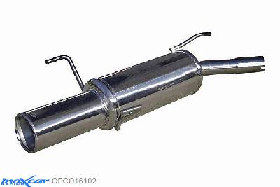 IX OPCO16102, Opel Corsa C 1.7 16V Di (65PK) / 1.7 16V DTi (75PK), 2000-2003 , Diameter 45mm, Inoxcar Rear silencer 1X102mm Stainless steel, With E.E.C. homologation