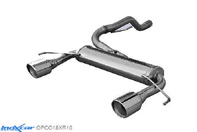 IX OPCO18XR10, Opel Corsa D OPC 1.6T Nurburgring (210PK) 2012- Diameter 54mm,5, Inoxcar Rear silencer 1X100 X-RACE Left and Right Stainless steel, With E.E.C. homologation
