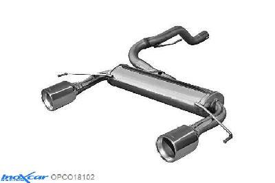 IX OPCO18102, Opel Corsa D OPC 1.6T Nurburgring (210PK) 2012- Diameter 54mm,5, Inoxcar Rear silencer 1X102mm Left and Right Stainless steel, With E.E.C. homologation