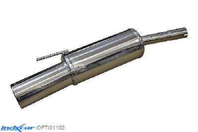 IX OPTI01102, Opel Tigra I 1.4 16V (90PK) 1994-1997 Diameter 45mm, Inoxcar Rear silencer 1X102mm Stainless steel, With E.E.C. homologation