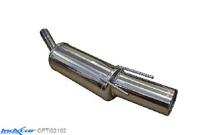 IX OPTI02102, Opel Tigra I 1.6 16V (106PK) 1994-1997 Diameter 45mm, Inoxcar Rear silencer 1X102mm Stainless steel, With E.E.C. homologation