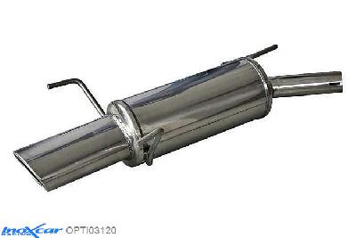 IX OPTI03120, Opel Tigra II 1.4 16V (90PK) 2005- Diameter 45mm, Inoxcar Rear silencer 1X120X80mm Stainless steel, With E.E.C. homologation