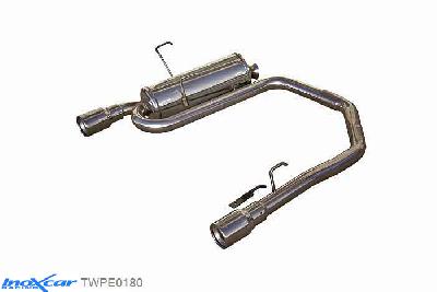 IX TWPE0180, Peugeot 106 1.1 (60PK) 1996-2000, Inoxcar Rear Rear silencerencer left / right 1X80mm Stainless steel, With E.E.C. homologation