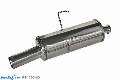IX PE1060480, Peugeot 106 1.1 (60PK) 1996-2000, Inoxcar Rear silencer 1X80mm Stainless steel, With E.E.C. homologation