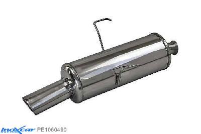 IX PE1060490, Peugeot 106 1.1 (60PK) 1996-2000, Inoxcar Rear silencer 1X90X70mm Stainless steel, With E.E.C. homologation