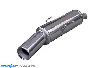 IX PE20505102, Peugeot 205 1.6 GTI (115PK) 1989-1992, Inoxcar Rear silencer 1X102mm Stainless steel, With E.E.C. homologation
