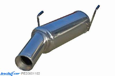 IX PE20601102, Peugeot 206 1.1 (60PK) -2000, Inoxcar Rear silencer 1X102mm Stainless steel, With E.E.C. homologation