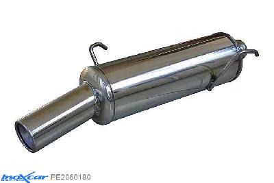 IX PE2060180, Peugeot 206 1.1 (60PK) -2000, Inoxcar Rear silencer 1X80mm Stainless steel, With E.E.C. homologation