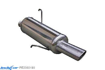 IX PE2060190, Peugeot 206 1.1 (60PK) -2000, Inoxcar Rear silencer 1X90X70mm Stainless steel, With E.E.C. homologation
