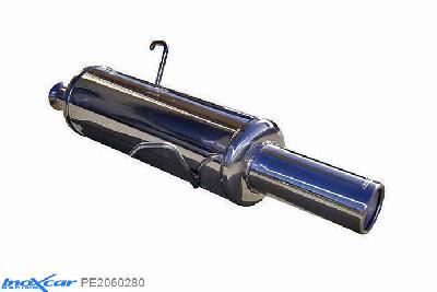 IX PE2060280, Peugeot 206 1.4 (75PK) -2000, Inoxcar Rear silencer 1X80mm Stainless steel, With E.E.C. homologation