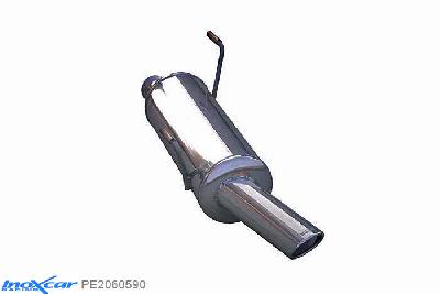 IX PE2060590, Peugeot 206 1.4 (75PK) 2001-2006, Inoxcar Rear silencer 1X90X70mm Stainless steel, With E.E.C. homologation