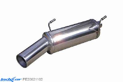 IX PE20621102, Peugeot 206 1.4 16V / 1.4 XS (90PK) 2001-2006, Inoxcar Rear silencer 1X102mm Stainless steel, With E.E.C. homologation