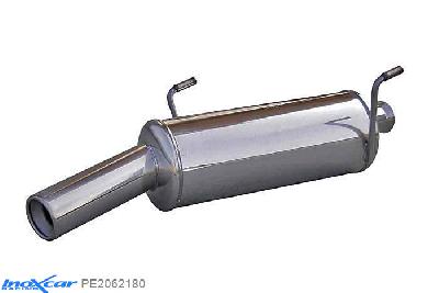 IX PE2062180, Peugeot 206 1.4 16V / 1.4 XS (90PK) 2001-2006, Inoxcar Rear silencer 1X80mm Stainless steel, With E.E.C. homologation