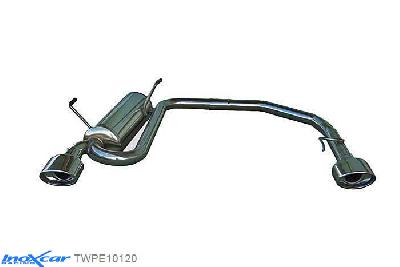 IX TWPE10120, Peugeot 206 CC 1.6 HDI (110PK) 2005-, Inoxcar Rear Rear silencerencer left / right 1X120X80mm Stainless steel, With E.E.C. homologation