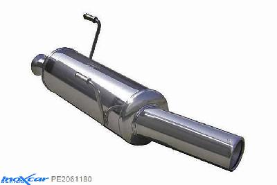 IX PE2061180, Peugeot 206 CC 1.6 HDI (110PK) 2005-, Inoxcar Rear silencer 1X80mm Stainless steel, With E.E.C. homologation