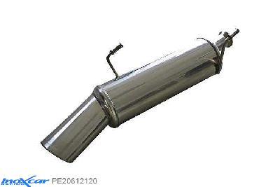 IX PE20612120, Peugeot 206 HDI 1.4 (68PK) 2001-, Inoxcar Rear silencer 1X120X80mm Stainless steel, With E.E.C. homologation