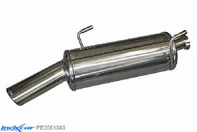 IX PE2061390, Peugeot 206 HDI 1.6 (110PK) 2004-2006, Inoxcar Rear silencer 1X90X70mm Stainless steel, With E.E.C. homologation