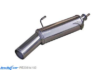 IX PE20614102, Peugeot 206 HDI 2.0 (90PK) 2000-2005, Inoxcar Rear silencer 1X102mm Stainless steel, With E.E.C. homologation