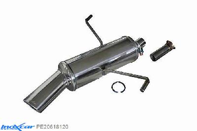 IX PE20618120, Peugeot 206 SW 2.0 16V (136PK) 2002-2004, Inoxcar Rear silencer 1X120X80mm Stainless steel, With E.E.C. homologation