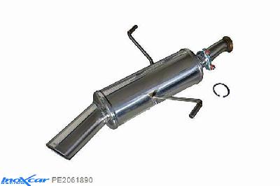 IX PE2061890, Peugeot 206 SW 2.0 16V (136PK) 2002-2004, Inoxcar Rear silencer 1X90X70mm Stainless steel, With E.E.C. homologation