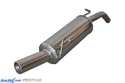 IX PE2070180, Peugeot 207 1.4 16V (90PK) 2006- Diameter 42mm, Inoxcar Rear silencer 1X80mm Stainless steel, With E.E.C. homologation