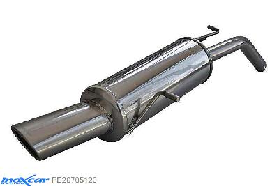 IX PE20705120, Peugeot 207 1.6 16V (120PK) 2007-, Inoxcar Rear silencer 1X120X80mm Stainless steel, With E.E.C. homologation