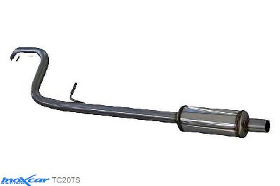 IX TC207S, Peugeot 207 1.6 16V GTI (175PK) 2007- Diameter 55mm, Inoxcar Central pipe with silencer Stainless steel, With E.E.C. homologation