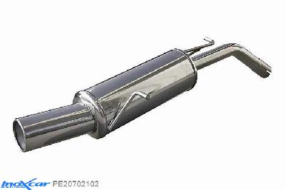 IX PE20702102, Peugeot 207 1.6 16V GTI (175PK) 2007- Diameter 55mm, Inoxcar Rear silencer 1X102mm Stainless steel, With E.E.C. homologation