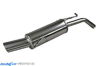 IX PE20702120, Peugeot 207 1.6 16V GTI (175PK) 2007- Diameter 55mm, Inoxcar Rear silencer 1X120X80mm Stainless steel, With E.E.C. homologation