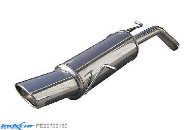 IX PE20702150, Peugeot 207 1.6 16V GTI (175PK) 2007- Diameter 55mm, Inoxcar Rear silencer 1X150X105 Stainless steel, With E.E.C. homologation