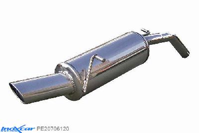 IX PE20706120, Peugeot 207 1.6 16V HDI (110PK) 2006-, Inoxcar Rear silencer 1X120X80mm Stainless steel, With E.E.C. homologation