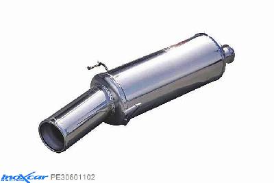 IX PE30601102, Peugeot 306 1.4 (75PK) 1997-2001, Inoxcar Rear silencer 1X102mm Stainless steel, With E.E.C. homologation