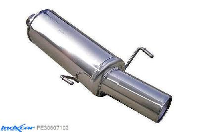 IX PE30607102, Peugeot 306 1.6 CABRIO (89PK) 1993-1997, Inoxcar Rear silencer 1X102mm Stainless steel, With E.E.C. homologation