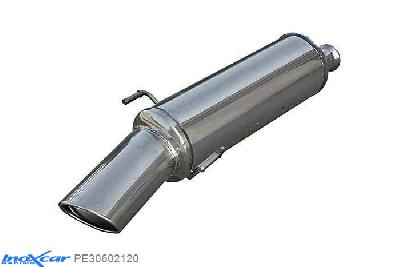 IX PE30602120, Peugeot 306 1.6 XS (89PK) 1993-1997, Inoxcar Rear silencer 1X120X80mm Stainless steel, With E.E.C. homologation