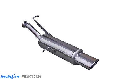 IX PE30712120, Peugeot 307 1.4 16V (88PK) 2001-, Inoxcar Rear silencer 1X120X80mm Stainless steel, With E.E.C. homologation