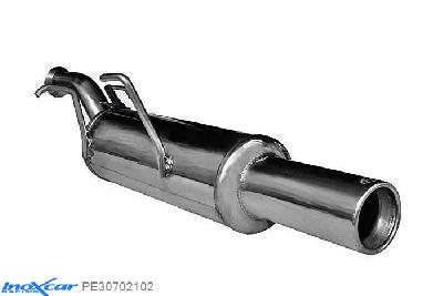 IX PE30702102, Peugeot 307 1.6 16V (110PK) 2001-, Inoxcar Rear silencer 1X102mm Stainless steel, With E.E.C. homologation