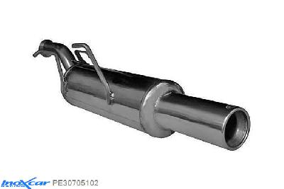 IX PE30705102, Peugeot 307 1.6 HDI (90PK-109PK) 2004-, Inoxcar Rear silencer 1X102mm Stainless steel, With E.E.C. homologation