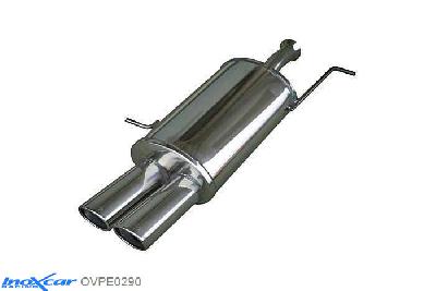 IX OVPE0290, Peugeot 307 SW 2.0 16V (138PK) 2002-, Inoxcar Rear silencer 2X90X70mm Stainless steel, With E.E.C. homologation