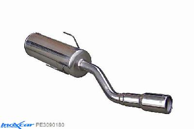 IX PE3090180, Peugeot 309 1.1 (60PK) 1986-, Inoxcar Rear silencer 1X80mm Stainless steel, With E.E.C. homologation