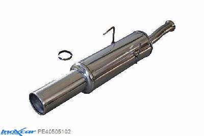 IX PE40505102, Peugeot 405 1.9 Mi 16 (147PK) 1992-1997, Inoxcar Rear silencer 1X102mm Stainless steel, With E.E.C. homologation