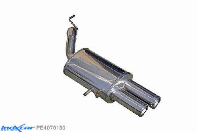 IX PE4070180, Peugeot 407 2.7 24V HDI (204PK) 2006-, Inoxcar Rear silencer 2X80mm Stainless steel, Without E.E.C. homologation