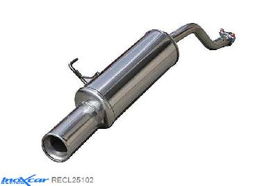 IX RECL25102, Renault Clio II (B) 1.2 16V (75PK) 1998- Diameter 45mm, Inoxcar Rear silencer 1X102mm Stainless steel, With E.E.C. homologation