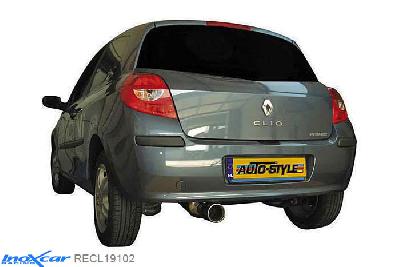 IX RECL19102, Renault Clio III (R) 1.4 16V (98PK) 2005- Diameter 45mm, Inoxcar Rear silencer 1X102mm Stainless steel, With E.E.C. homologation