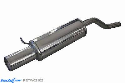 IX RETW02102, Renault Twingo II (N) GT TURBO 1.2 (100PK) 2007- Diameter 45mm, Inoxcar Rear silencer 1X102mm Stainless steel, With E.E.C. homologation